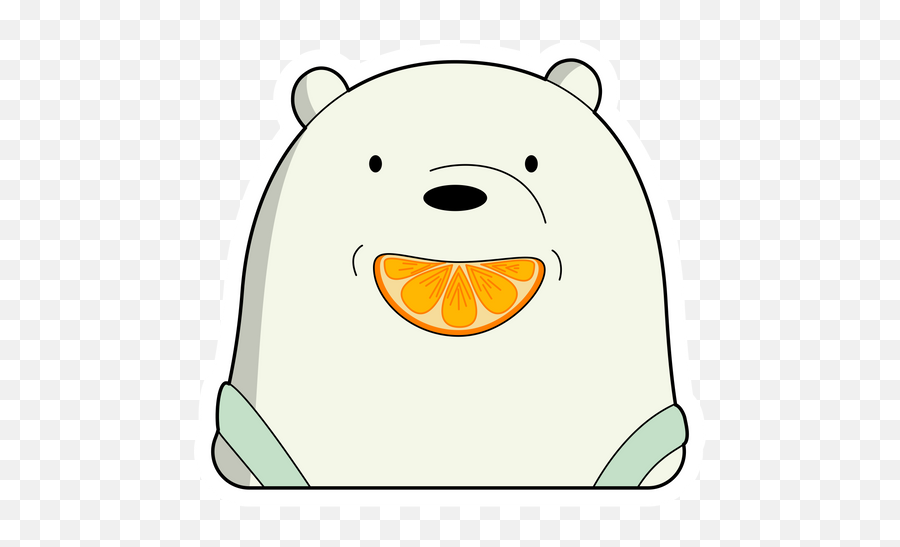 We Bare Bears Ice Bear With Orange Sticker We Bare Bears - Ice Bear Eating Oranges Emoji,Angry Bear Emoji