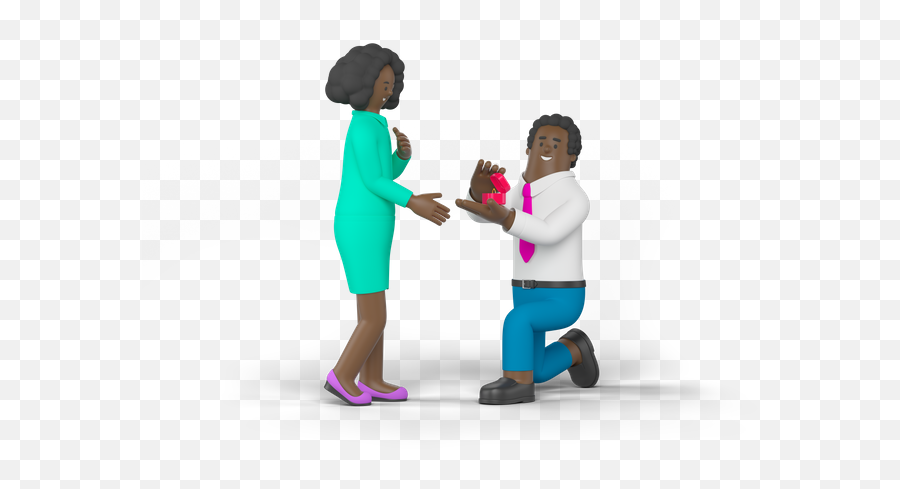 Premium Young Man Proposing Woman 3d Illustration Download Emoji,Arms Shake Emoji