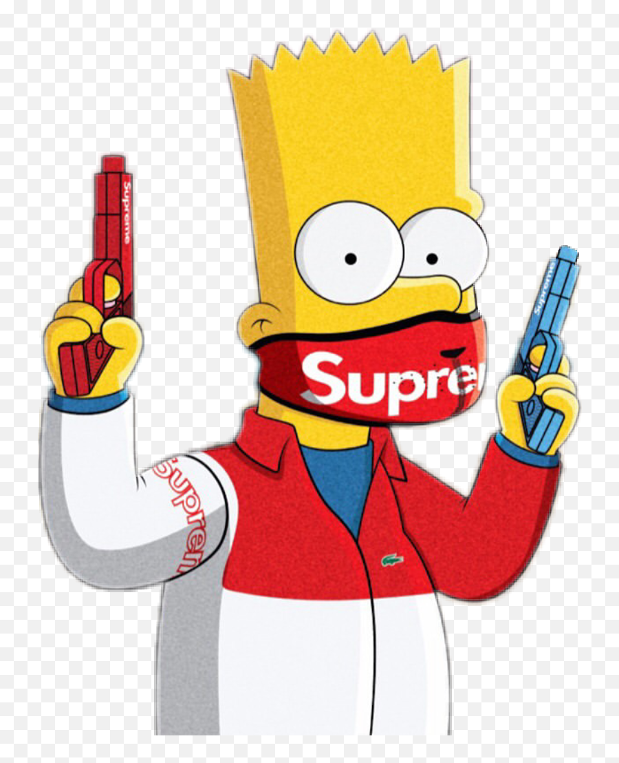 Supreme Wallpaper With Bart Simpson - Bart Simpson Emoji,Glo Gang Emoji