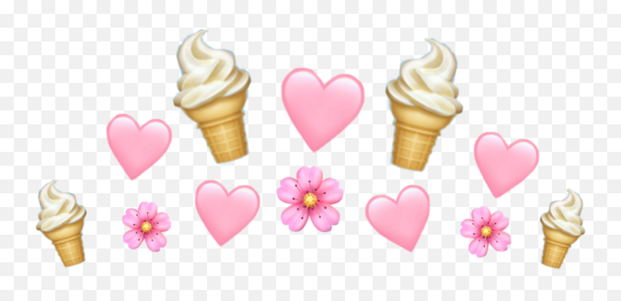 Icecream Cute Sticker By Kawaii Doppio - Ice Cream Heart Crown Emoji,Ice Cream Cone Emoji
