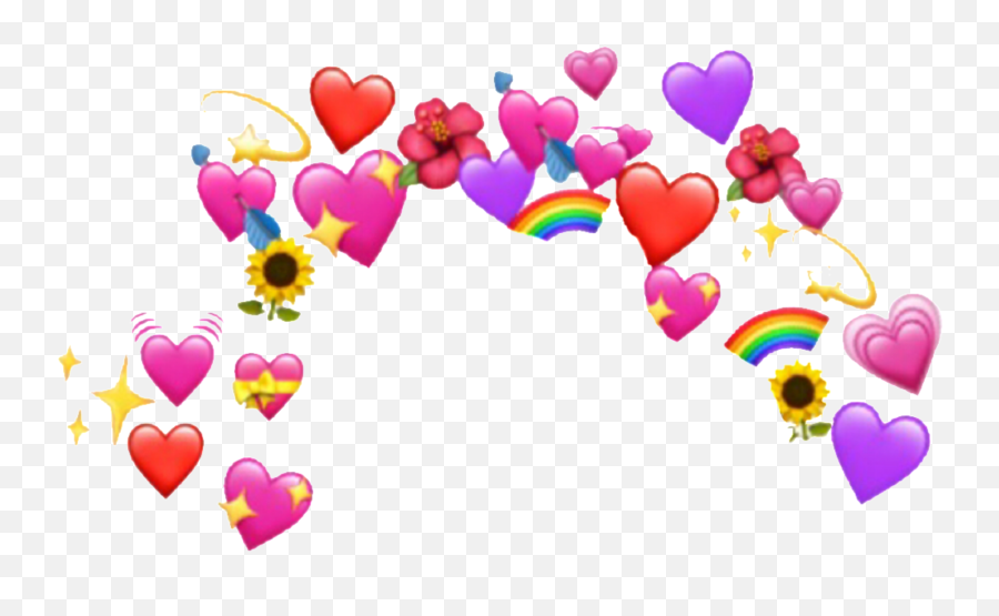 Heart Crown Sticker Remixit Emoji - Heart Emoji Crown Transparent,Crown Emoji