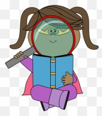 Clip Art Kid Magnifying Glass - Magnifying Glass Child Clipart Emoji,Magnifier Girl Emoji