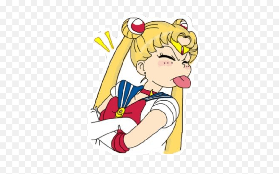 Sailor Moon - Cute Sailor Moon Stickers Emoji,Moon Face Emoji