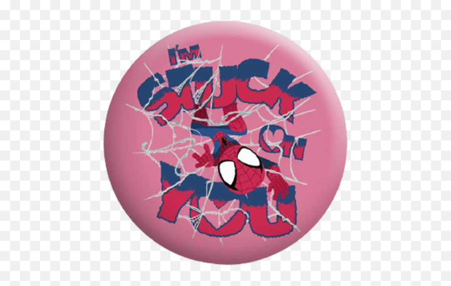 Spider Man Stuck On You Badge - Refrigerator Magnet Emoji,Spiderman Emoticon Logo