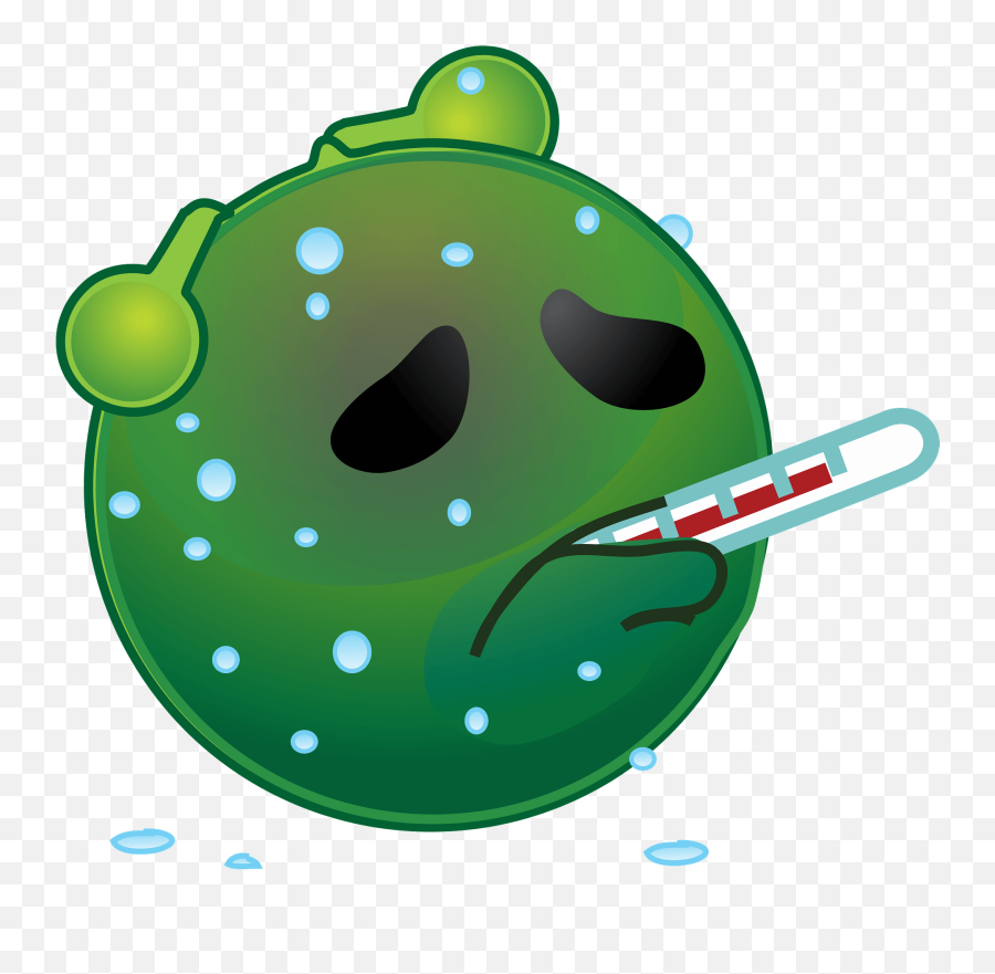 Smiley Green Alien Hot Fever Clipart - Alien With A Fever Emoji,Green Sick Emoticon