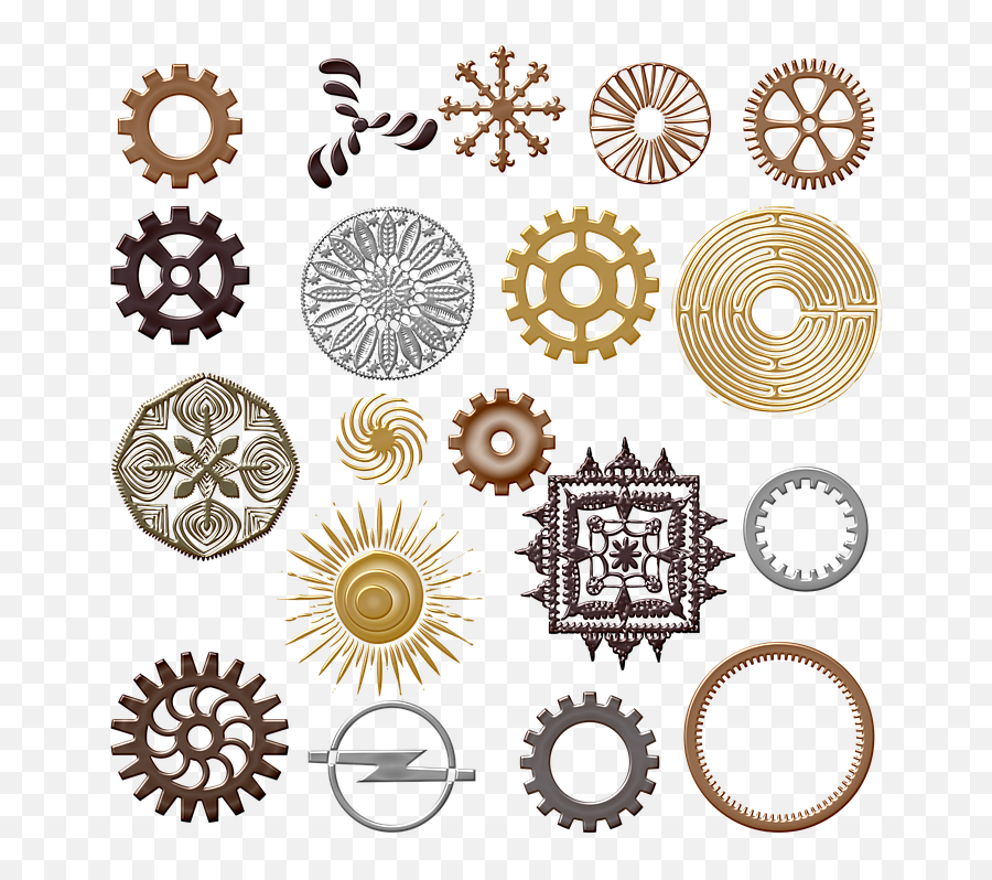 Free Photo Round Metal Shapes Gears - Steampunk Shapes Emoji,Machine Embroidery Pattern Emotion