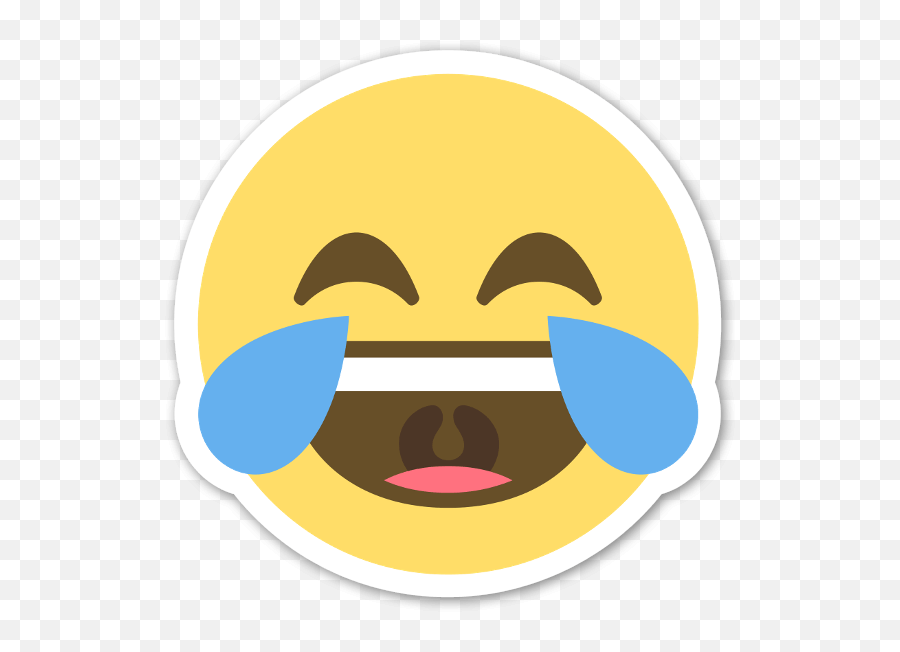 Die Cut Tears Of Joy Smiley Sticker - Emoji,Patriotic Emoticon