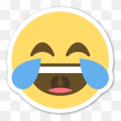 Die Cut Tears Of Joy Smiley Sticker - Emoji,Patriotic Emoticon