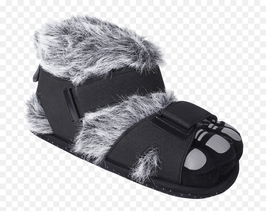 Happyfeet Animal Slippers - Gray And Black Hairy Feet Emoji,How To Make Your Emojis Black On Lg 10