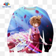 Sonspee 3d Magic Kinomoto Sakura Anime Sweatshirt New Men Emoji,Cartoon Emotion Scared Anime