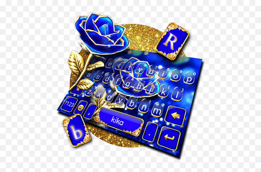 Download Gold Blue Rose Crystal Keyboard Theme 10 Apk For - Lovely Emoji,Unimpressed Emoticon
