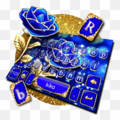 Download Gold Blue Rose Crystal Keyboard Theme 10 Apk For - Lovely Emoji,Unimpressed Emoticon