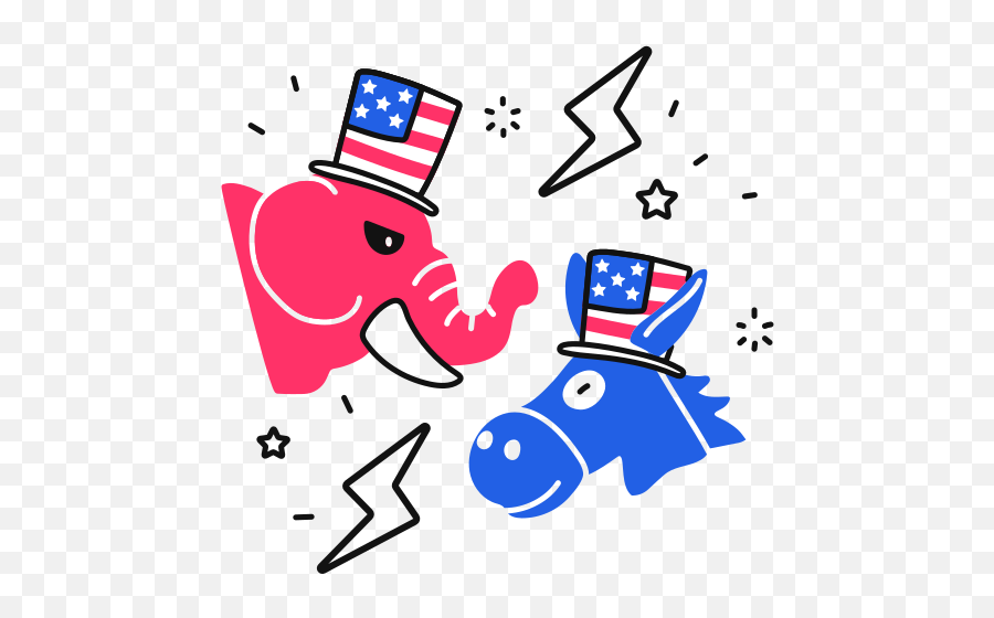 Republican Democrat Battle Free Icon Of Us Election 2020 Emoji,Democrat Emoticon[