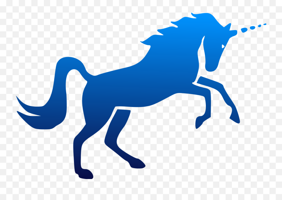 Plain Full Blue Unicorn Silhouette - Blue Unicorn Png Emoji,Emoji Tattoo Gun