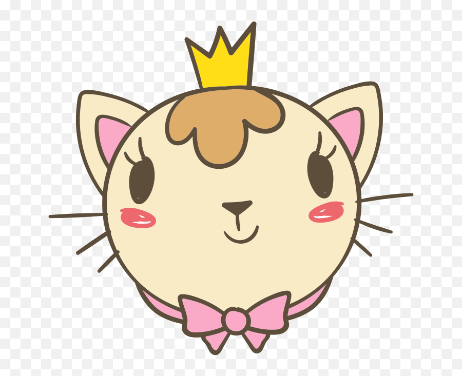 Cute Cat Princess Head Cartoon Clipart - Princess Cat Clipart Emoji,Free Kitty Emoji