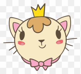 Cute Cat Princess Head Cartoon Clipart - Princess Cat Clipart Emoji,Free Kitty Emoji
