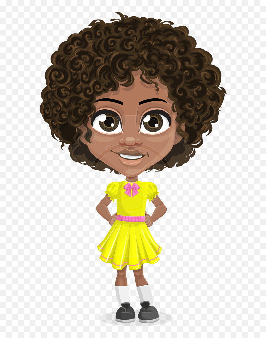 Cute Curly African American Girl - African American Girl Transparent Background Clipart Emoji,American Girl Dealing With Emotions