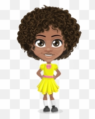 Cute Curly African American Girl - African American Girl Transparent Background Clipart Emoji,American Girl Dealing With Emotions
