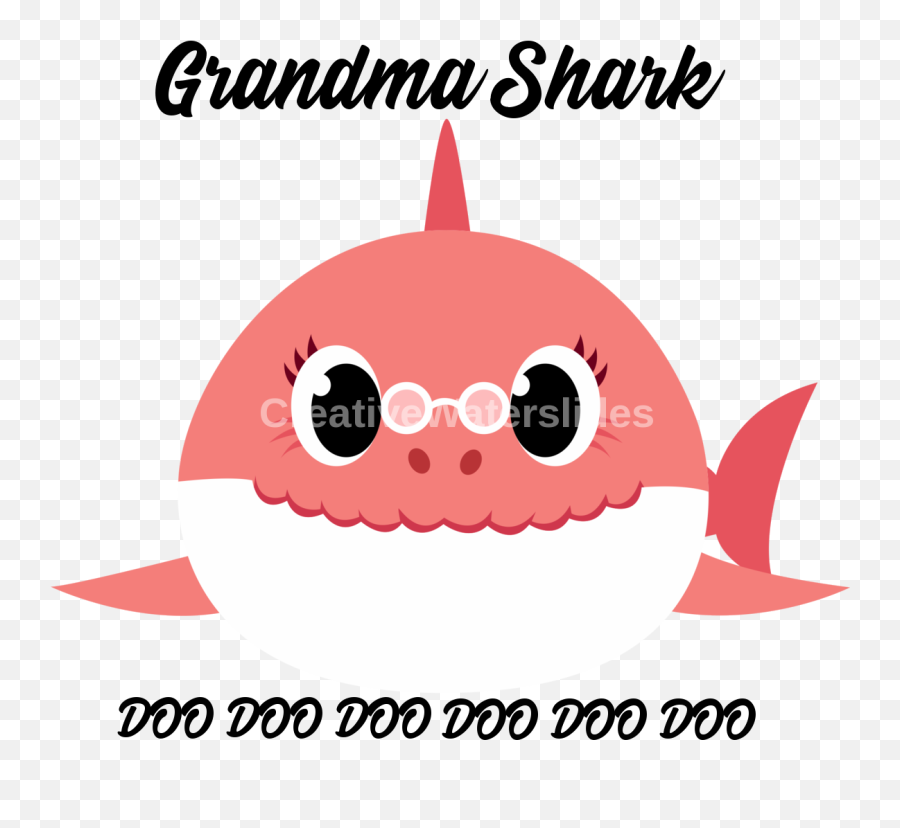Baby Shark Doo Doo Doo - Grandma Shark Clipart Emoji,Laser Shark Emoticon