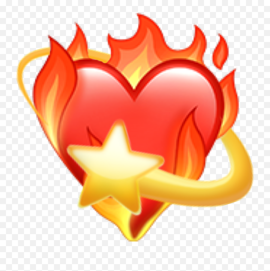 Discover Trending Emojisticker Stickers Picsart - Coeur Enflammé Emoji Iphone,Printable Emojis Fire