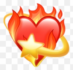 Discover Trending Emojisticker Stickers Picsart - Coeur Enflammé Emoji Iphone,Printable Emojis Fire