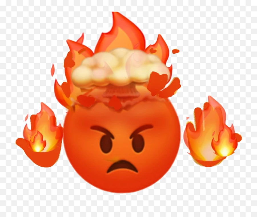 The Most Edited Mindblown Picsart - Emoji Iphone Fire Transparent,Cartoon Images Of Hot Head Emoji