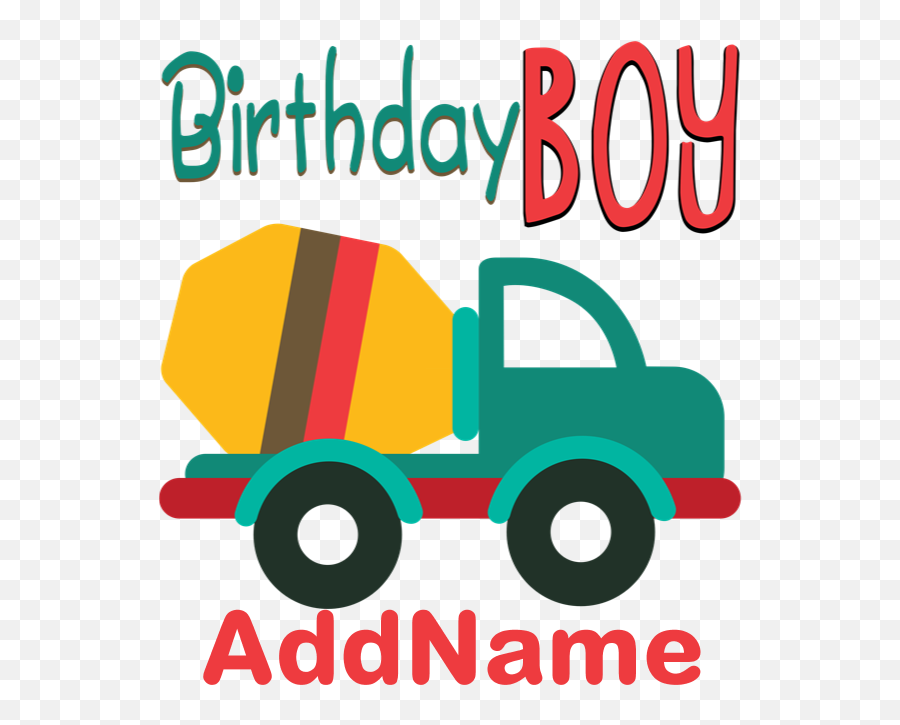 Customized Construction Cement Mixers Birthday T - S Language Emoji,Awana Emoji