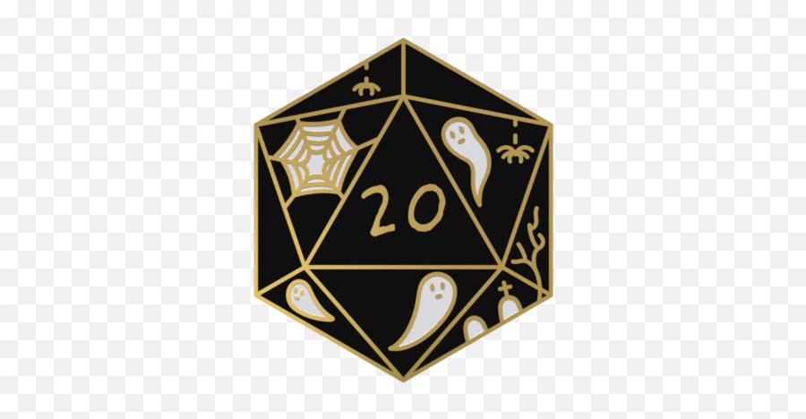 Dungeons And Dragons Spooky Enamel Pin Emoji,20 Sided Dice With Emojis