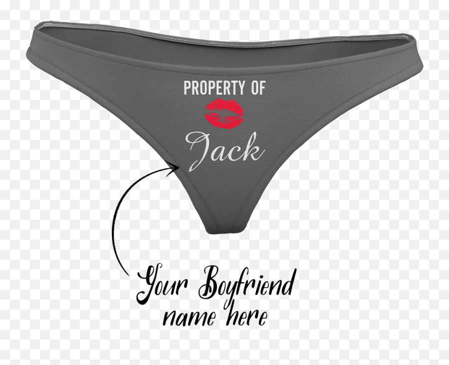 Womenu0027s Plain Custom Name Kiss Property Of Thong Panty Xss - Solid Emoji,Panties Emoji