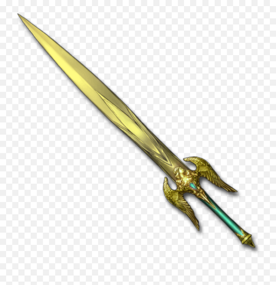 Sword Blade Angel Golden Gold Sticker - Collectible Sword Emoji,Sword Emoji Png