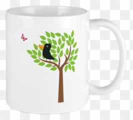 Raven4 11 Oz Ceramic Mug Crow In A Tree - Magic Mug Emoji,Teehee Emoji