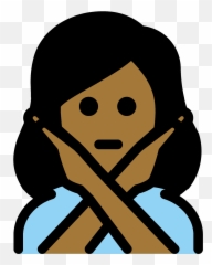 Woman Gesturing No Emoji Clipart Free Download - Emoji,Black Man Shrug Emoji