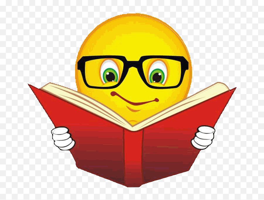 Smiley Face Reading A Book Emoji,Teacher Emoji