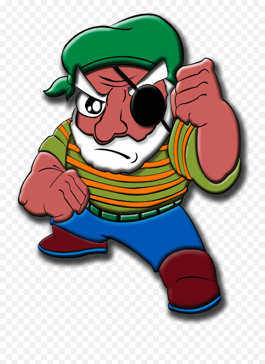 Cartooncomic Characterseye Patchfighting Stancemale - Old Pirates Clip Art Emoji,Fighting Emoji Guy