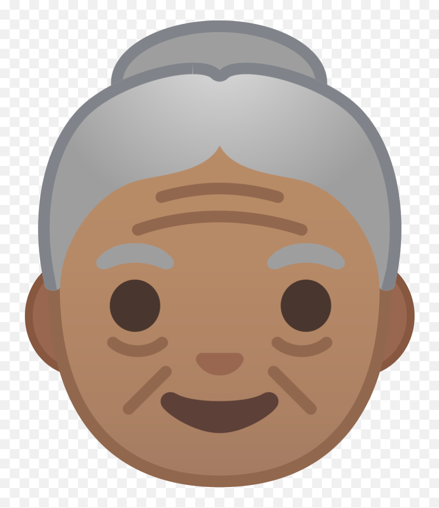 Old Woman Medium Skin Tone Icon - Old Woman Cartoon Face Png Emoji,Lady Emoji