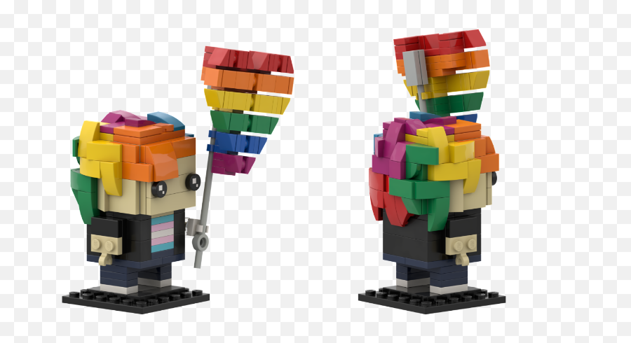 Lego Moc Brickheadz - Pride By Monkzize Rebrickable Fictional Character Emoji,Pride Emojis