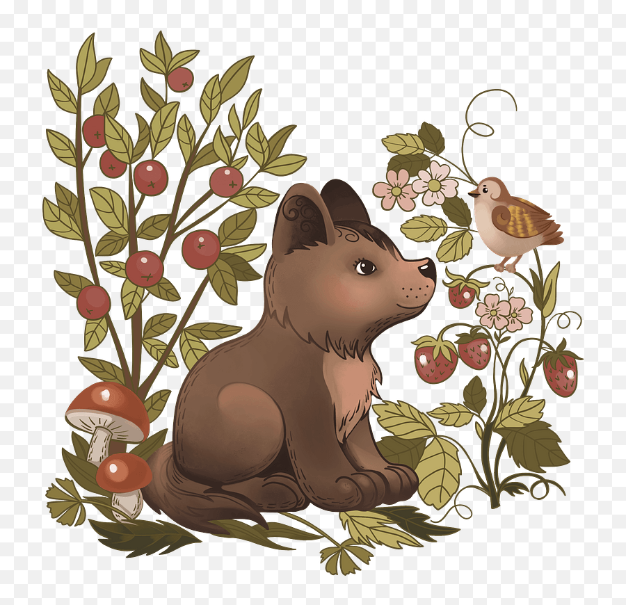 Cachorro En El Bosque Clipart Dibujos Animados Descargar - Wald Clipart Free Hohe Auflösung Emoji,Emoticon Asustado En El Bosque