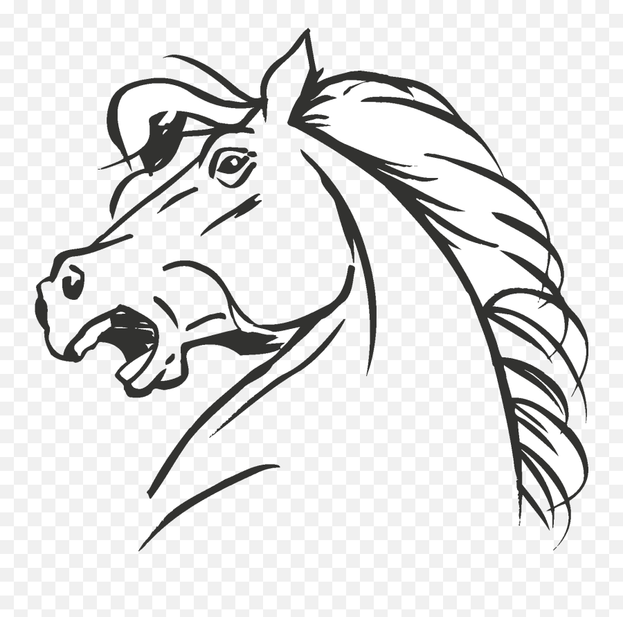 Noble Horse Black And White Horse Head Svg Dxf Vector - Horse Neighing Coloring Page Emoji,Will Azone Release An Emotion Boy Body