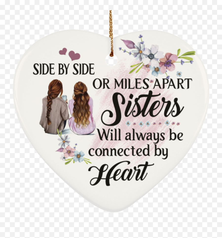 Elegant Chef Christmas Ornament Gift For Sister Side By Side - Side By Side Or Miles Apart Sisters Emoji,Christmas Ornament Emotions
