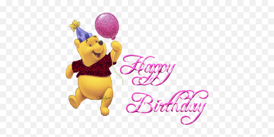 Happy Birthday Lovely Glitter Image - Pooh Happy Birthday Emoji,Happy Birthday Emoticons