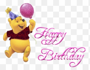 Happy Birthday Lovely Glitter Image - Pooh Happy Birthday Emoji,Happy Birthday Emoticons