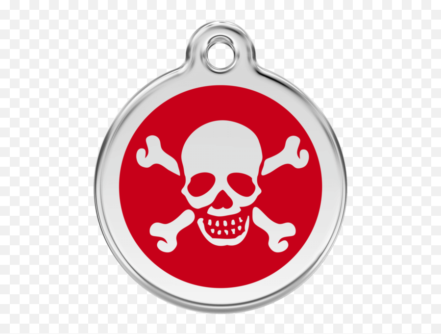 Red Dingo Skull Cross Bones Red Tag - Pet Id Tags Emoji,Skull And Crossbone Emoji