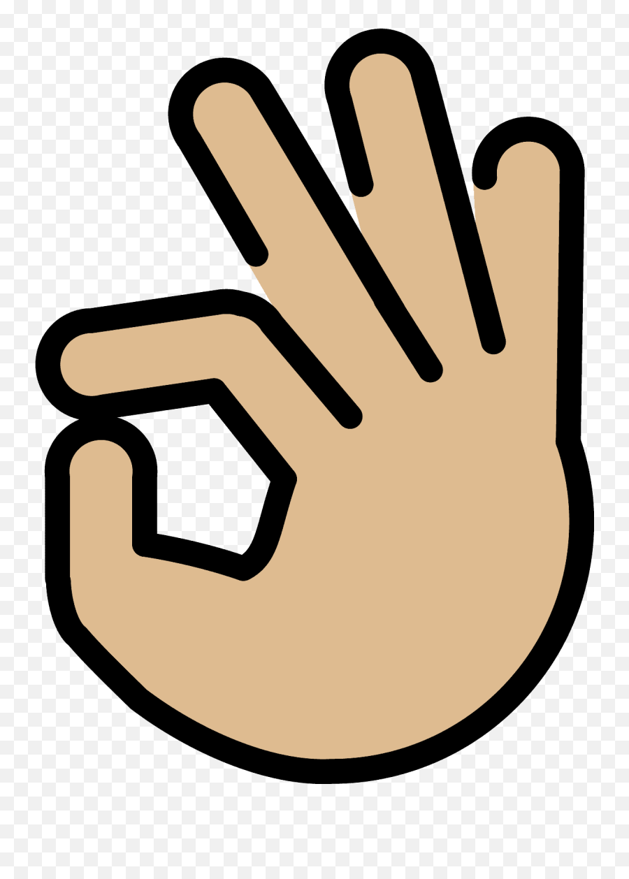 Ok Hand Medium - Light Skin Tone Emoji Download For Free,All Done Sogn Language Emoticon