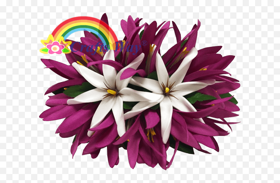 Silk Spider Lily U0026 Foam Tiare V Hair Clip Craftsway Llc Emoji,Petal Emoji Silk Spider Lily U0026 Foam Tiare V Hair Clip Craftsway Llc Emoji,Petal Emoji