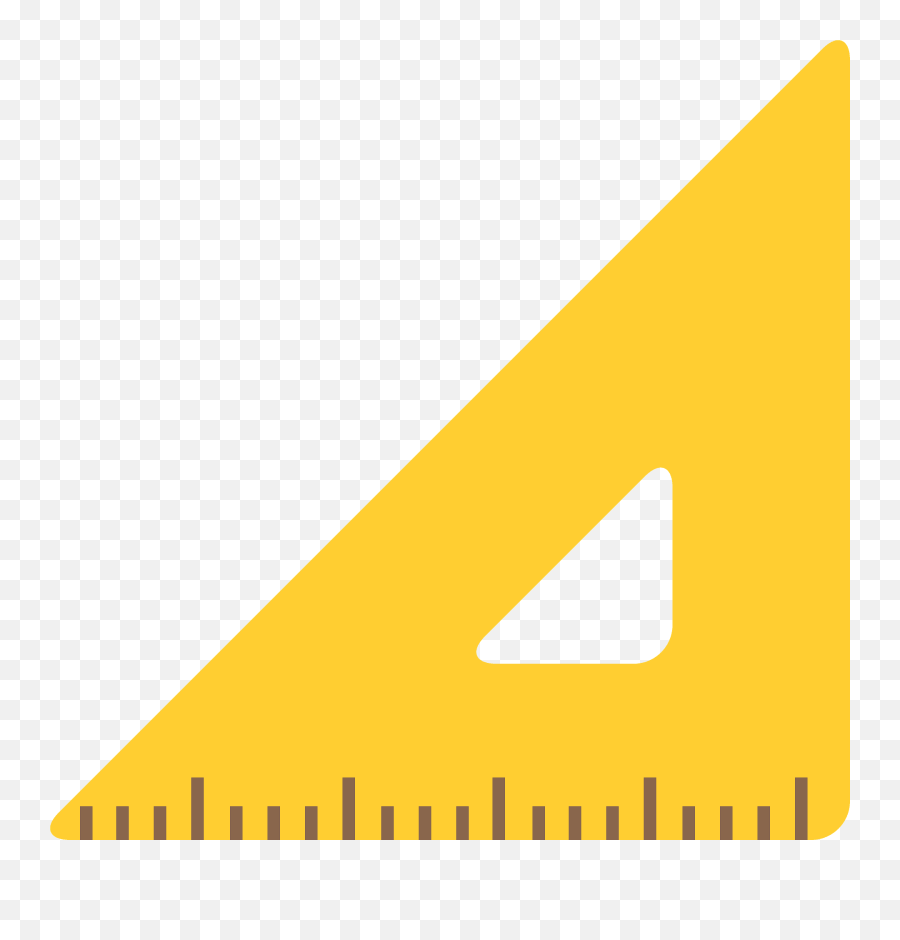 Triangular Ruler Emoji High Definition - Triangle Ruler Yellow Png,Triangle Mouth Emoji