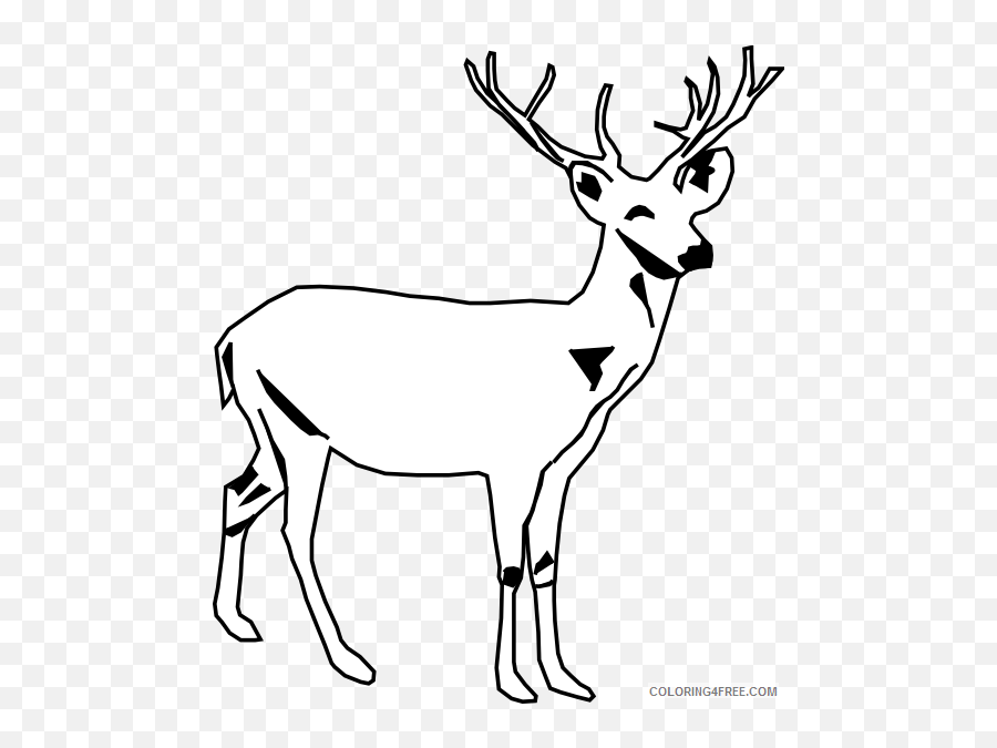 Black And White Deer Coloring Pages Deer Head Black And - Hiran Black And White Emoji,Whitetail Deer Emoji