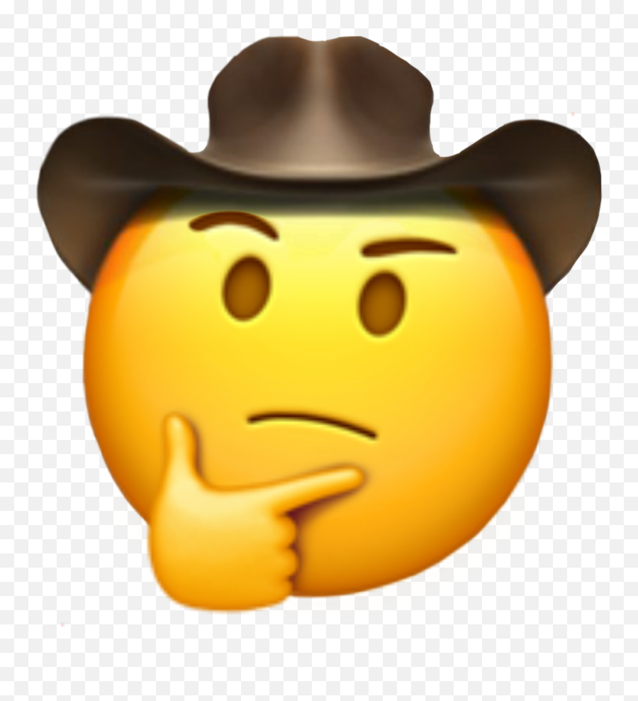 Cowboy Cowboyemoji Hmm Hmmm Sticker - Sad Cowboy Emoji,Hmmm Emoji