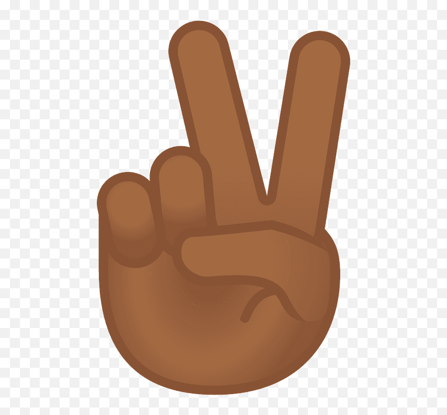 Victory Hand Emoji With Medium - Black Peace Sign Emoji,Hand Emoji