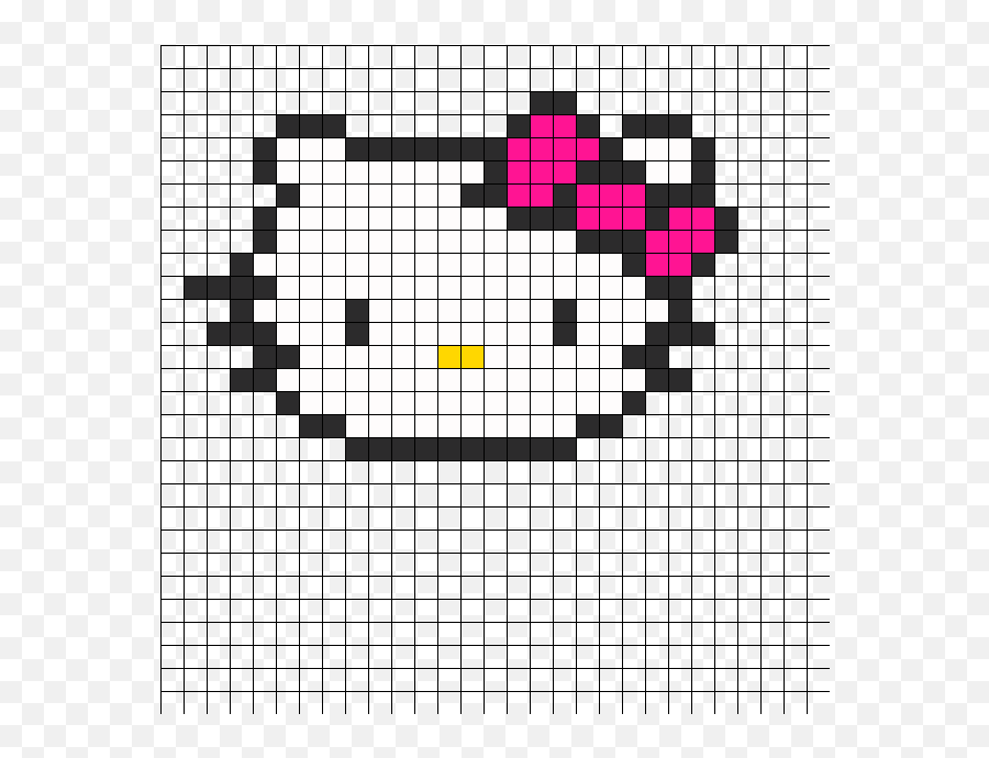 Hello Kitty Head Kandi Pattern Plastic Canvas Patterns - Hello Kitty Perler Beads Pattern Emoji,Vertical Rectangle With X Emoji
