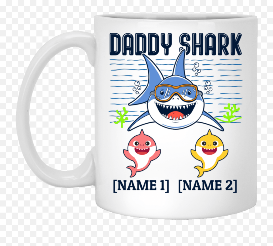 Personalized Daddy Shark - Dad Shark Custom Tumbler Emoji,Shark Emoticon How To Make